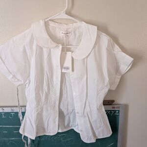 White Shirt with Peter Pan Collar
